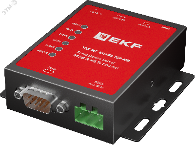 Преобразователь RS-232/485 в Ethernet, Modbus TCP/RTU/ASCII TSX EKF