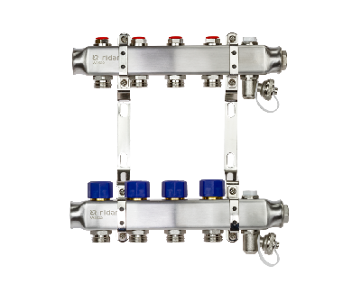 Коллекторная группа SSM-6R set 6 контуров 1' x 3/4' с термостатическими клапанами и кронштейнами