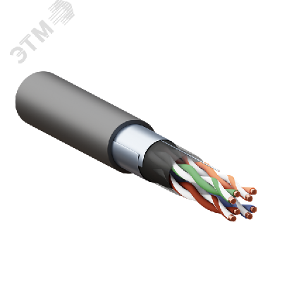 Кабель витая пара TERACOM PRO Cat.5E F/UTP 4 пары solid внешний 24AWG оболочка LDPE цвет черный (упак. 305м)