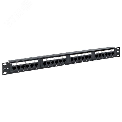 Патч-панель TERACOM 19'' Cat.5E 1U неэкранированная UTP 24 порта RJ-45 110 IDC с органайзером