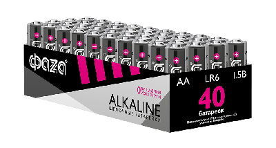 Элементы питания алкалиновые LR 6  (AA) ФАZА Alkaline (40 шт. в упаковке)