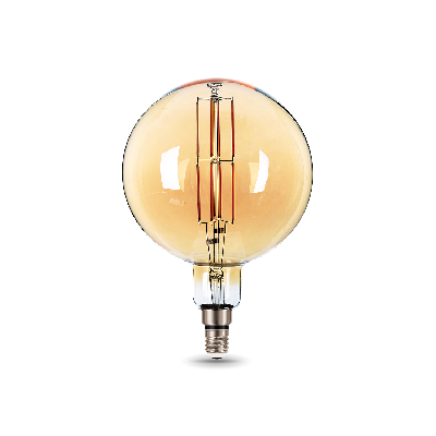 Лампа светодиодная филаментная LED 8 Вт 780 лм 2400К AC185-265В E27 шар G200 теплая золотистая колба Black Filament Gauss