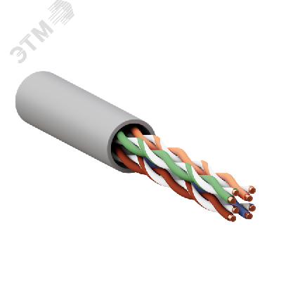 Кабель витая пара TERACOM PRO Cat.5E U/UTP 4 пары solid 24AWG оболочка PVC цвет серый (упак. 305м)