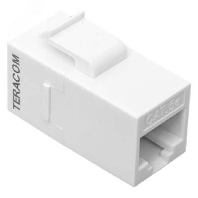 Адаптер проходной TERACOM Cat.5E неэкранированный RJ45-RJ45 тип Keystone белый