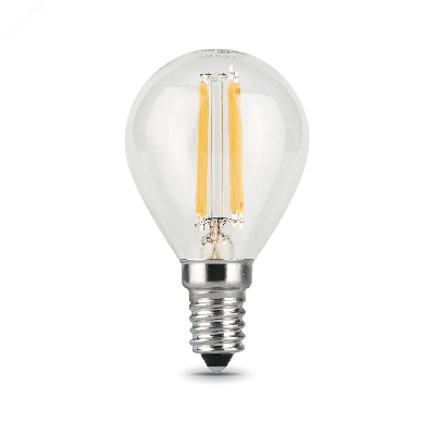 Лампа Gauss Filament Шар 7W 550lm 2700К Е14 LED 1/10/50