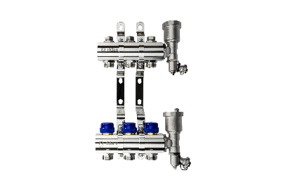 Коллекторная группа FHF-6R set 6 контуров 1' х 3/4' c воздухоотводчиками и кронштейнами