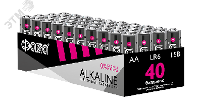 Элементы питания алкалиновые LR 6  (AA) ФАZА Alkaline (40 шт. в упаковке)