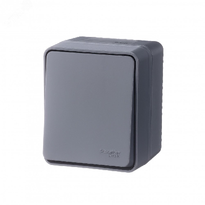 AtlasDesign Profi54 переключатель одноклавишный IP54 10 АХ, АНТРАЦИТ, Россия
